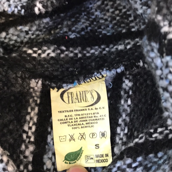 Frank’s Textiles Baja Woven Boho Style Hoodie Pullover Size Small - Picture 6 of 7